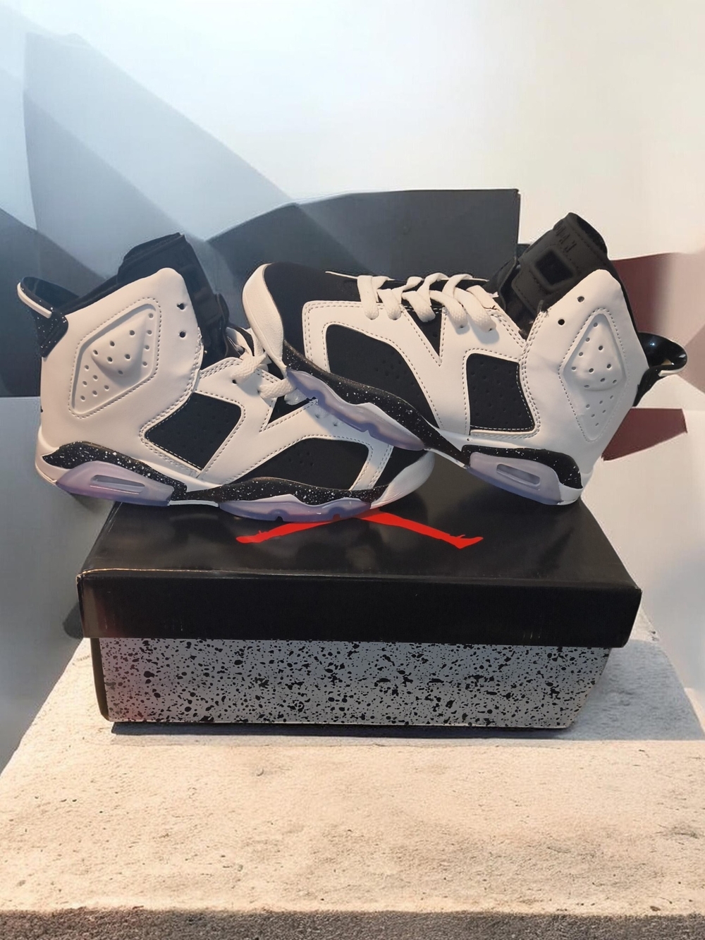 Jordan 6 Retro Oreo Black and White High-Top Athletic Sneakers